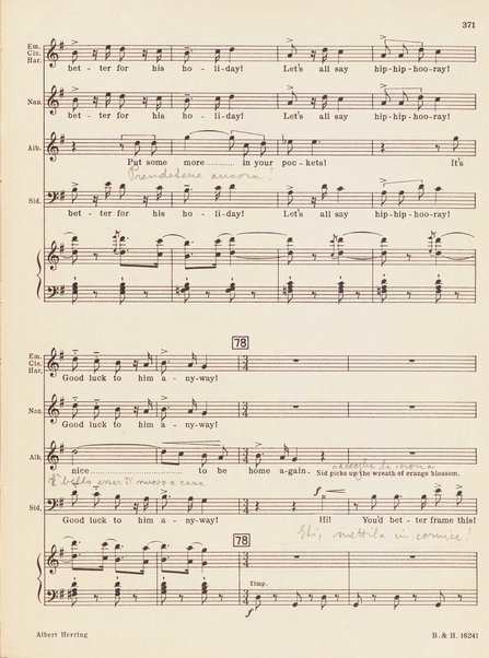 Albert Herring : a comic opera in three acts / Libretto freely adapted from a short story of Guy de Maupassant by Eric Crozier ; music by Benjamin Britten, op. 39
