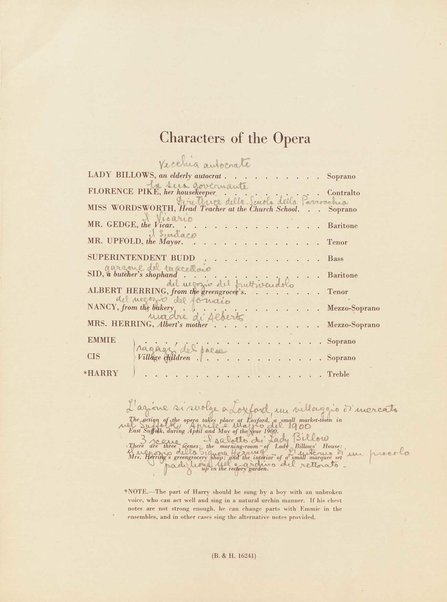 Albert Herring : a comic opera in three acts / Libretto freely adapted from a short story of Guy de Maupassant by Eric Crozier ; music by Benjamin Britten, op. 39