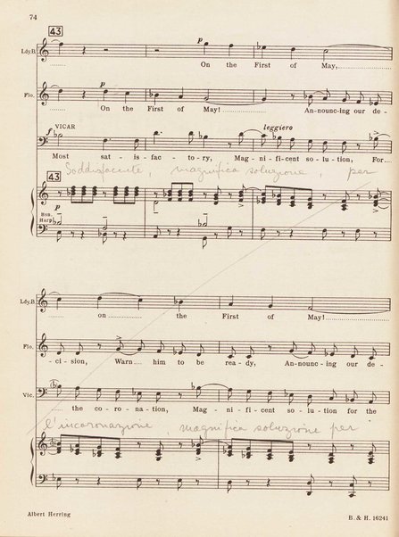 Albert Herring : a comic opera in three acts / Libretto freely adapted from a short story of Guy de Maupassant by Eric Crozier ; music by Benjamin Britten, op. 39