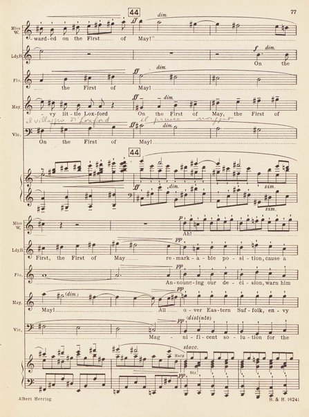 Albert Herring : a comic opera in three acts / Libretto freely adapted from a short story of Guy de Maupassant by Eric Crozier ; music by Benjamin Britten, op. 39