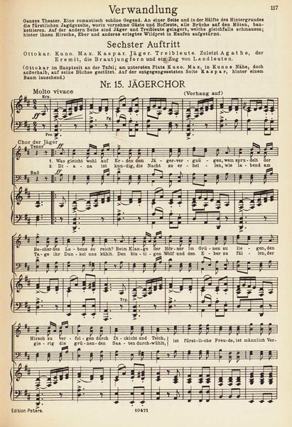 Der Freischütz : romantische Oper in drei Aufzügen / von C.M.von Weber ; herausgegeben von Kurt Soldan