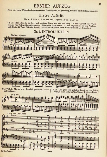 Der Freischütz : romantische Oper in drei Aufzügen / von C.M.von Weber ; herausgegeben von Kurt Soldan