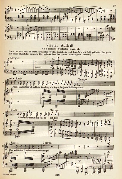 Der Freischütz : romantische Oper in drei Aufzügen / von C.M.von Weber ; herausgegeben von Kurt Soldan