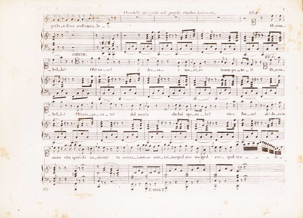 Beatrice di Tenda / Tragedia lirica di Felice Romani ; posta in musica e dedicata a sua eccellenza la Duchessa di Sammartino dei Principi di Cassero da V. Bellini