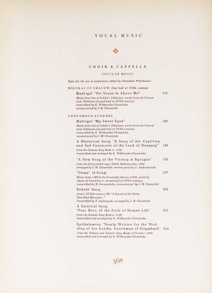 Music of the Polish Renaissance : a selection of works from the 16. and the beginning of the 17. century / edited by Jozef M. Chominski and Zofia Lissa