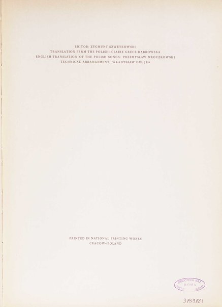 Music of the Polish Renaissance : a selection of works from the 16. and the beginning of the 17. century / edited by Jozef M. Chominski and Zofia Lissa
