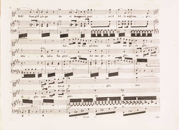 Guglielmo Tell : Melodramma tragico in 4 atti di Jouy ed Ippolito Bis / fatto italiano da Calisto Bassi ; posto in musica da Gioachino Rossini ; riduzione per canto con accomp. di pianoforte
