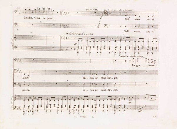 Guglielmo Tell : Melodramma tragico in 4 atti di Jouy ed Ippolito Bis / fatto italiano da Calisto Bassi ; posto in musica da Gioachino Rossini ; riduzione per canto con accomp. di pianoforte