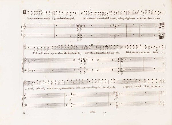 Guglielmo Tell : Melodramma tragico in 4 atti di Jouy ed Ippolito Bis / fatto italiano da Calisto Bassi ; posto in musica da Gioachino Rossini ; riduzione per canto con accomp. di pianoforte