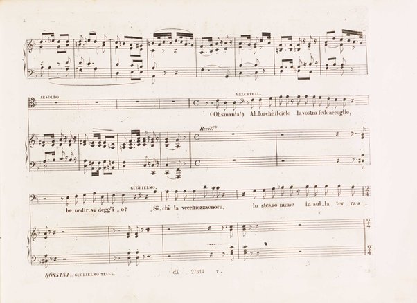 Guglielmo Tell : Melodramma tragico in 4 atti di Jouy ed Ippolito Bis / fatto italiano da Calisto Bassi ; posto in musica da Gioachino Rossini ; riduzione per canto con accomp. di pianoforte