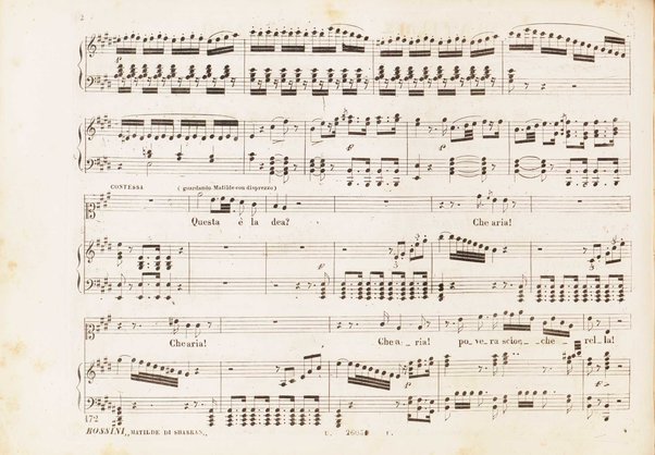 Matilde di Shabran : ossia Bellezza e cuor di ferro : Melodramma giocoso in due atti / di Giacomo Ferretti ; posto in musica da Gioachino Rossini