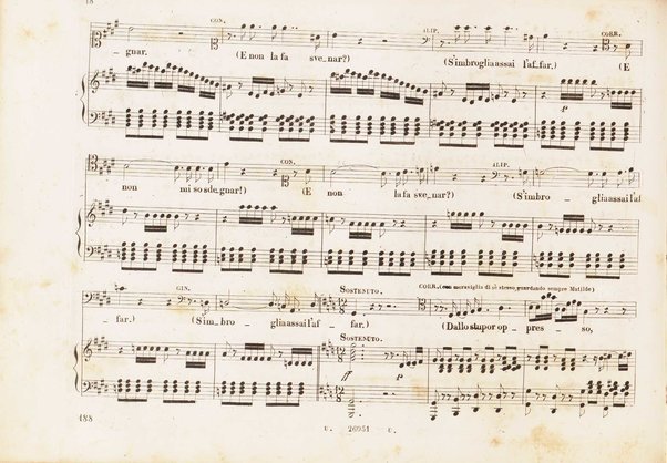 Matilde di Shabran : ossia Bellezza e cuor di ferro : Melodramma giocoso in due atti / di Giacomo Ferretti ; posto in musica da Gioachino Rossini