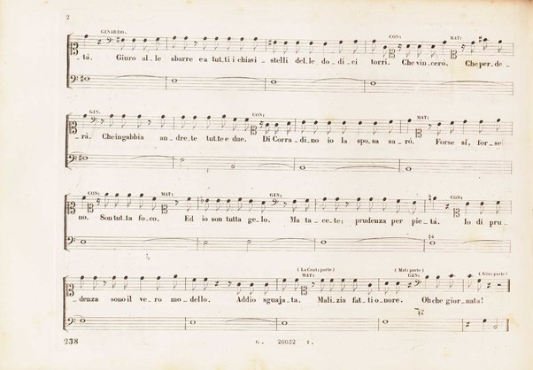 Matilde di Shabran : ossia Bellezza e cuor di ferro : Melodramma giocoso in due atti / di Giacomo Ferretti ; posto in musica da Gioachino Rossini