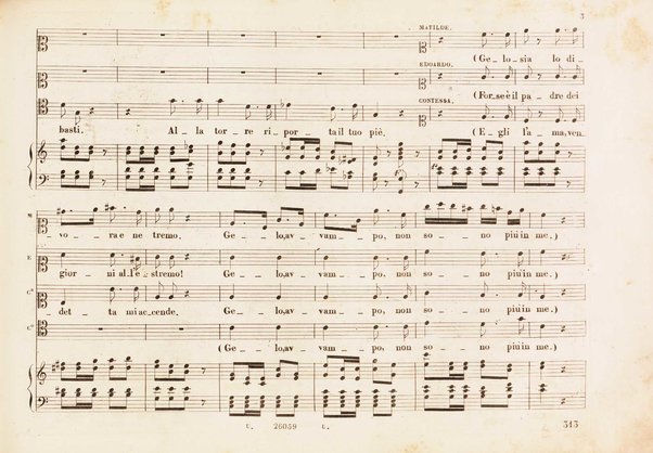 Matilde di Shabran : ossia Bellezza e cuor di ferro : Melodramma giocoso in due atti / di Giacomo Ferretti ; posto in musica da Gioachino Rossini