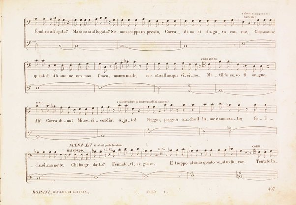 Matilde di Shabran : ossia Bellezza e cuor di ferro : Melodramma giocoso in due atti / di Giacomo Ferretti ; posto in musica da Gioachino Rossini