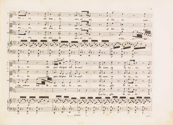 Mosè : melodramma sacro in quattro atti di Jouy, fatto italiano da Calisto Bassi / posto in musica da Gioachino Rossini ; riduzione per canto e pianoforte di A. Truzzi