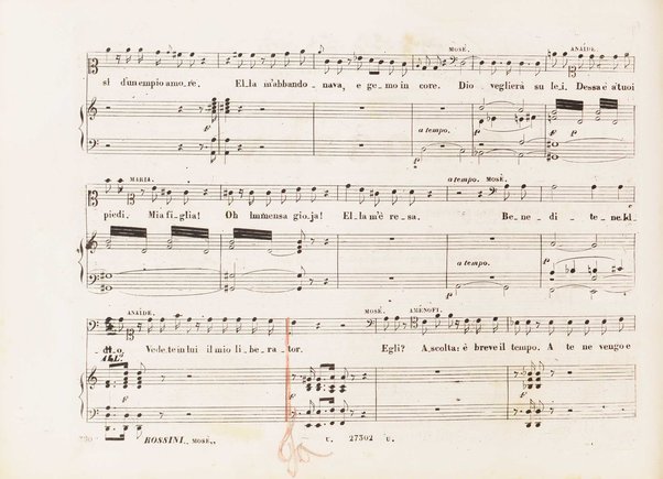 Mosè : melodramma sacro in quattro atti di Jouy, fatto italiano da Calisto Bassi / posto in musica da Gioachino Rossini ; riduzione per canto e pianoforte di A. Truzzi