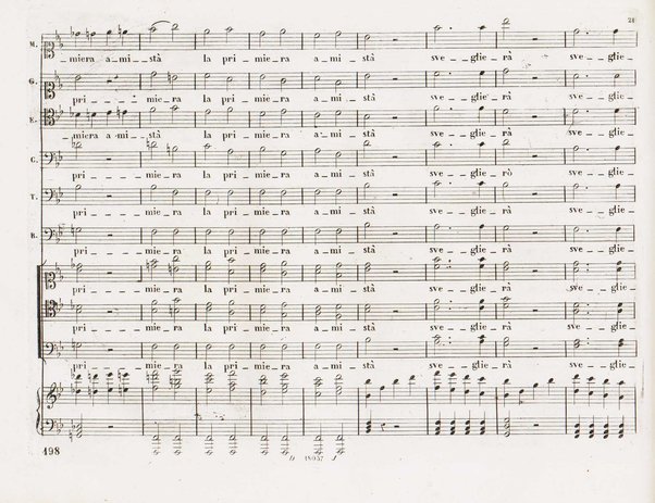 Il finto Stanislao / Melodramma giocoso in due atti di Felice Romani ; posto in musica dal maestro Giuseppe Verdi ; Riduzione per canto con accompagnamento di pianoforte dei maestri L. Truzzi, A. Rajneri e C. Dominiceti