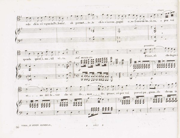 Il finto Stanislao / Melodramma giocoso in due atti di Felice Romani ; posto in musica dal maestro Giuseppe Verdi ; Riduzione per canto con accompagnamento di pianoforte dei maestri L. Truzzi, A. Rajneri e C. Dominiceti