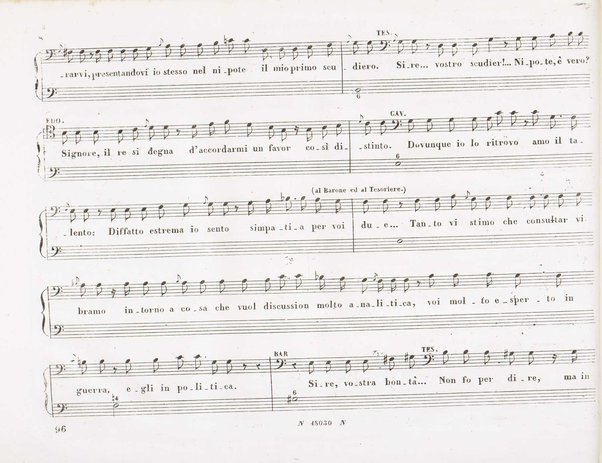 Il finto Stanislao / Melodramma giocoso in due atti di Felice Romani ; posto in musica dal maestro Giuseppe Verdi ; Riduzione per canto con accompagnamento di pianoforte dei maestri L. Truzzi, A. Rajneri e C. Dominiceti