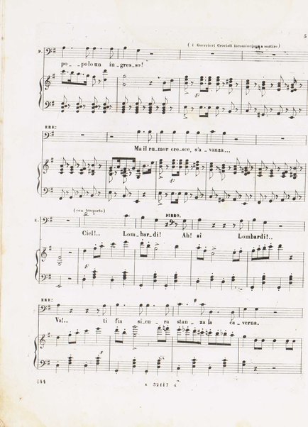 I Lombardi alla prima crociata / Dramma lirico in quattro atti di Temistocle Solera ; posto in musica [...! da G. Verdi ; Riduzione per canto e pianoforte di Luigi Truzzi e P. Tonassi