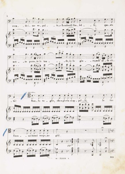 I Lombardi alla prima crociata / Dramma lirico in quattro atti di Temistocle Solera ; posto in musica [...! da G. Verdi ; Riduzione per canto e pianoforte di Luigi Truzzi e P. Tonassi
