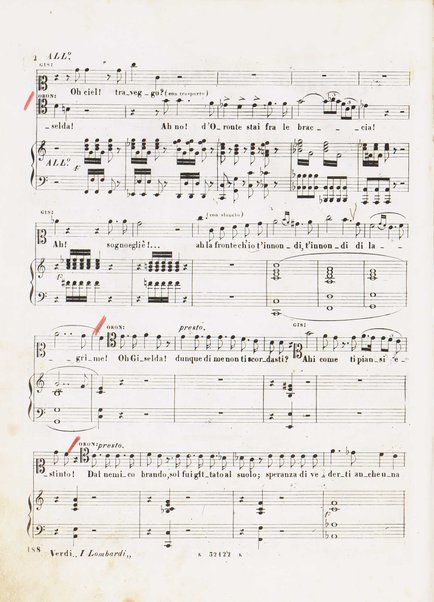 I Lombardi alla prima crociata / Dramma lirico in quattro atti di Temistocle Solera ; posto in musica [...! da G. Verdi ; Riduzione per canto e pianoforte di Luigi Truzzi e P. Tonassi