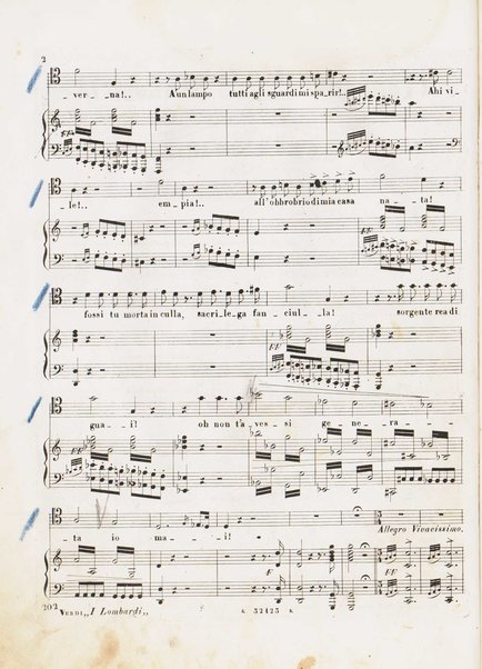 I Lombardi alla prima crociata / Dramma lirico in quattro atti di Temistocle Solera ; posto in musica [...! da G. Verdi ; Riduzione per canto e pianoforte di Luigi Truzzi e P. Tonassi