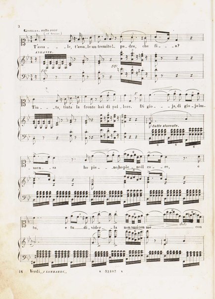 I Lombardi alla prima crociata / Dramma lirico in quattro atti di Temistocle Solera ; posto in musica [...! da G. Verdi ; Riduzione per canto e pianoforte di Luigi Truzzi e P. Tonassi