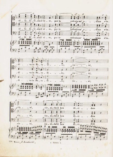 I Lombardi alla prima crociata / Dramma lirico in quattro atti di Temistocle Solera ; posto in musica [...! da G. Verdi ; Riduzione per canto e pianoforte di Luigi Truzzi e P. Tonassi