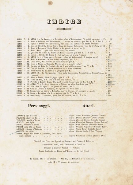 I Lombardi alla prima crociata / Dramma lirico in quattro atti di Temistocle Solera ; posto in musica [...! da G. Verdi ; Riduzione per canto e pianoforte di Luigi Truzzi e P. Tonassi