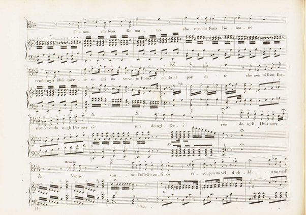 Orazi e Curiazi : tragedia lirica in 3 atti / di S. Cammarano ; posta in musica pel R. Teatro di S. Carlo (ov'è stata rappresentata al 10 Novembre 1846) dal maestro Saverio Mercadante