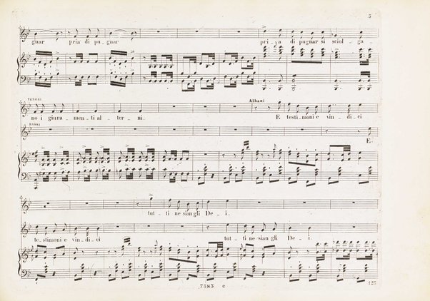 Orazi e Curiazi : tragedia lirica in 3 atti / di S. Cammarano ; posta in musica pel R. Teatro di S. Carlo (ov'è stata rappresentata al 10 Novembre 1846) dal maestro Saverio Mercadante