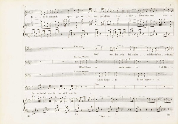 Orazi e Curiazi : tragedia lirica in 3 atti / di S. Cammarano ; posta in musica pel R. Teatro di S. Carlo (ov'è stata rappresentata al 10 Novembre 1846) dal maestro Saverio Mercadante