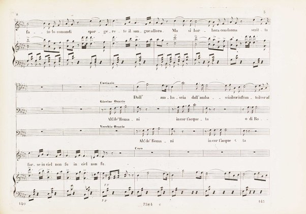 Orazi e Curiazi : tragedia lirica in 3 atti / di S. Cammarano ; posta in musica pel R. Teatro di S. Carlo (ov'è stata rappresentata al 10 Novembre 1846) dal maestro Saverio Mercadante