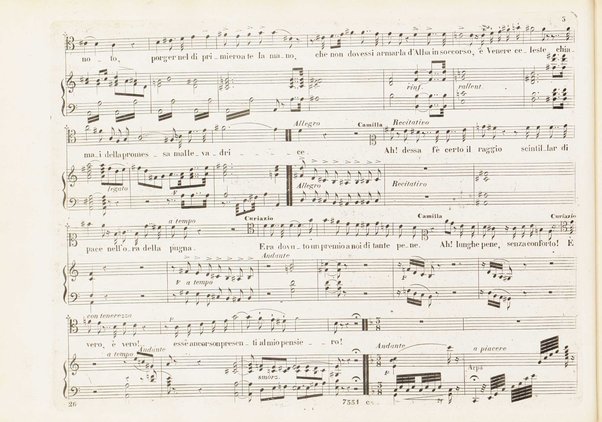 Orazi e Curiazi : tragedia lirica in 3 atti / di S. Cammarano ; posta in musica pel R. Teatro di S. Carlo (ov'è stata rappresentata al 10 Novembre 1846) dal maestro Saverio Mercadante