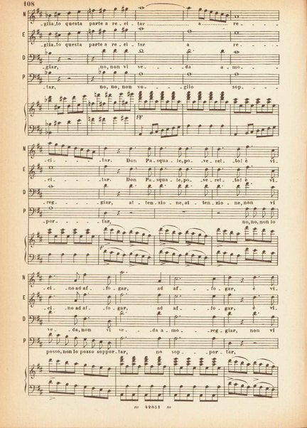 Don Pasquale : dramma buffo in tre atti / G. Donizetti ; : opera completa [per] canto e pianoforte