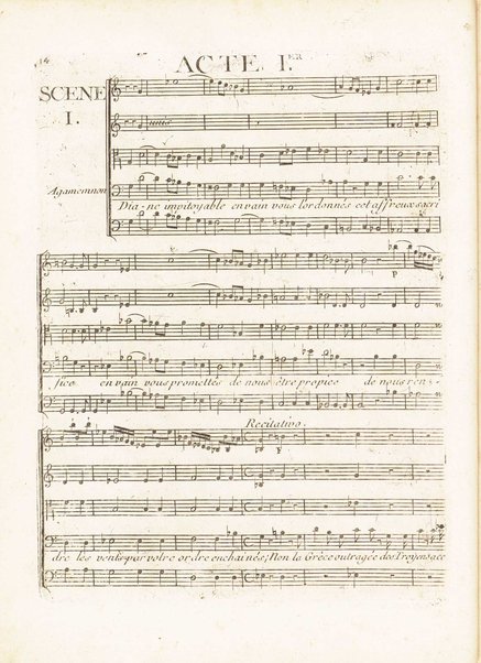 Iphigénie en Aulide : Tragédie Opéra en Trois Actes dédiés au Roy / par M. le Chevalier Gluck