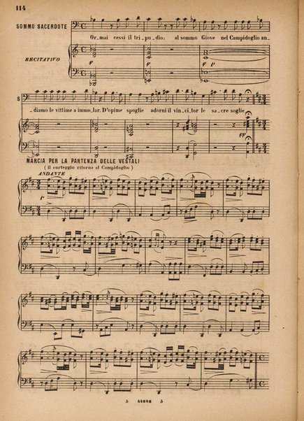 La Vestale : melodramma in tre atti / G. Spontini ; opera completa per canto e pianoforte