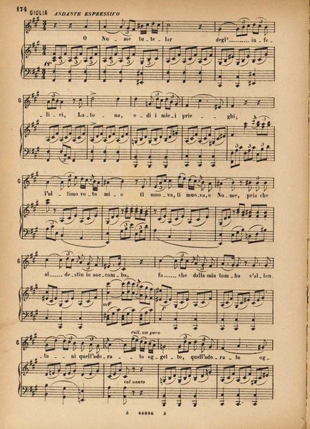 La Vestale : melodramma in tre atti / G. Spontini ; opera completa per canto e pianoforte