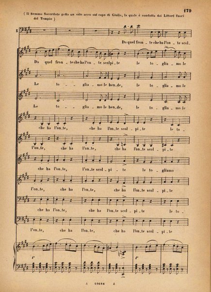 La Vestale : melodramma in tre atti / G. Spontini ; opera completa per canto e pianoforte