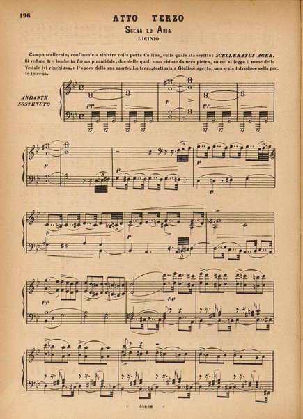 La Vestale : melodramma in tre atti / G. Spontini ; opera completa per canto e pianoforte
