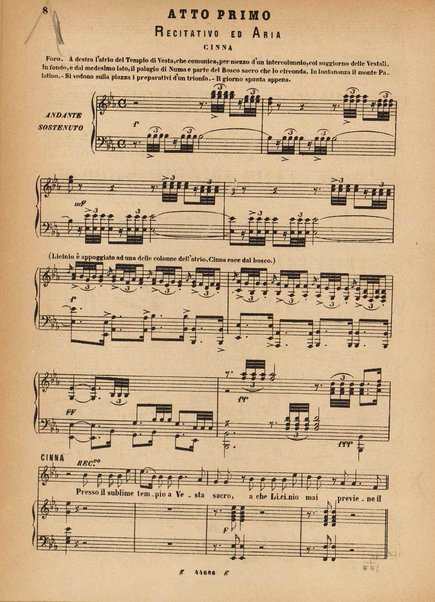 La Vestale : melodramma in tre atti / G. Spontini ; opera completa per canto e pianoforte