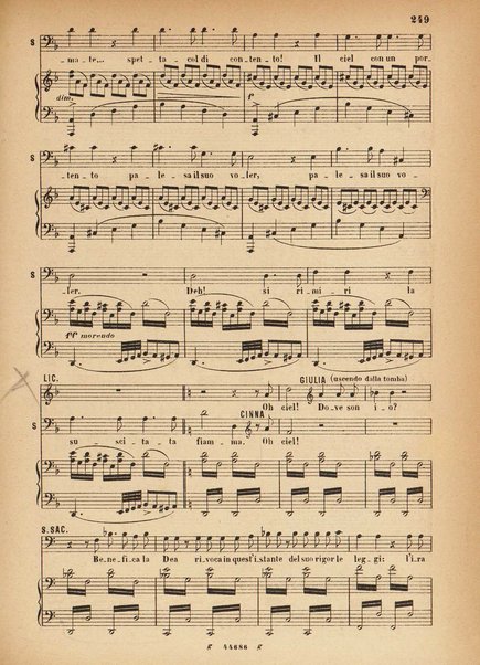 La Vestale : melodramma in tre atti / G. Spontini ; opera completa per canto e pianoforte