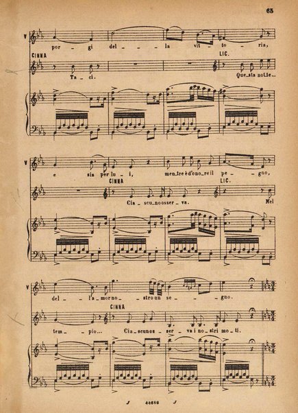 La Vestale : melodramma in tre atti / G. Spontini ; opera completa per canto e pianoforte