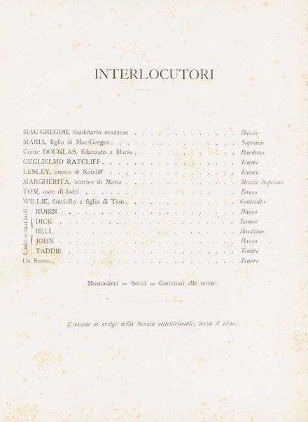 Guglielmo Ratcliff : tragedia di Enrico Heine / traduzione di Andrea Maffei ; musica di Pietro Mascagni ; riduzione per canto e pianoforte di Amintore Galli