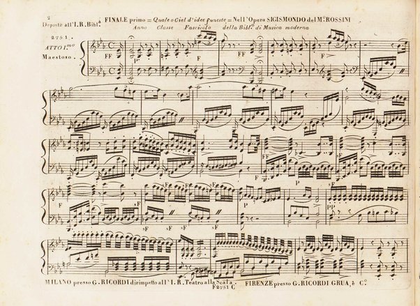 Sigismondo : dramma / composto da G. Rossini ; eseguito dai signori ... 