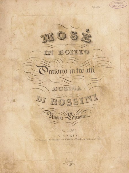 Mosè in Egitto : oratorio in tre atti / musica di Rossini