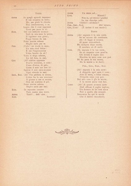 Anna Bolena : tragedia lirica in due atti / G. Donizetti ; opera completa per canto e pianoforte