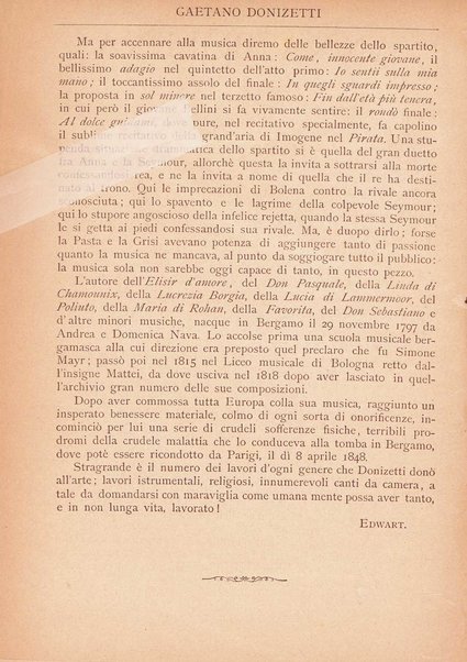 Anna Bolena : tragedia lirica in due atti / G. Donizetti ; opera completa per canto e pianoforte